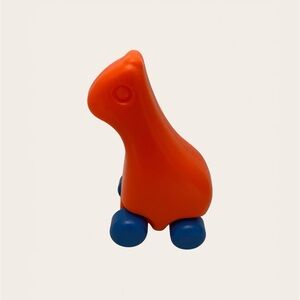 Vintage Little Tikes Orange Giraffe Toy On Wheels 6” Chunky Toddler Play Plastic
